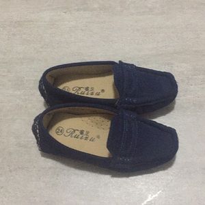 Navy boys moccasins